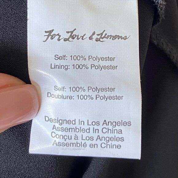 For Love & Lemons Tarta Mini Black Noir Dress Long Sleeve  Size XS - Picture 12 of 13